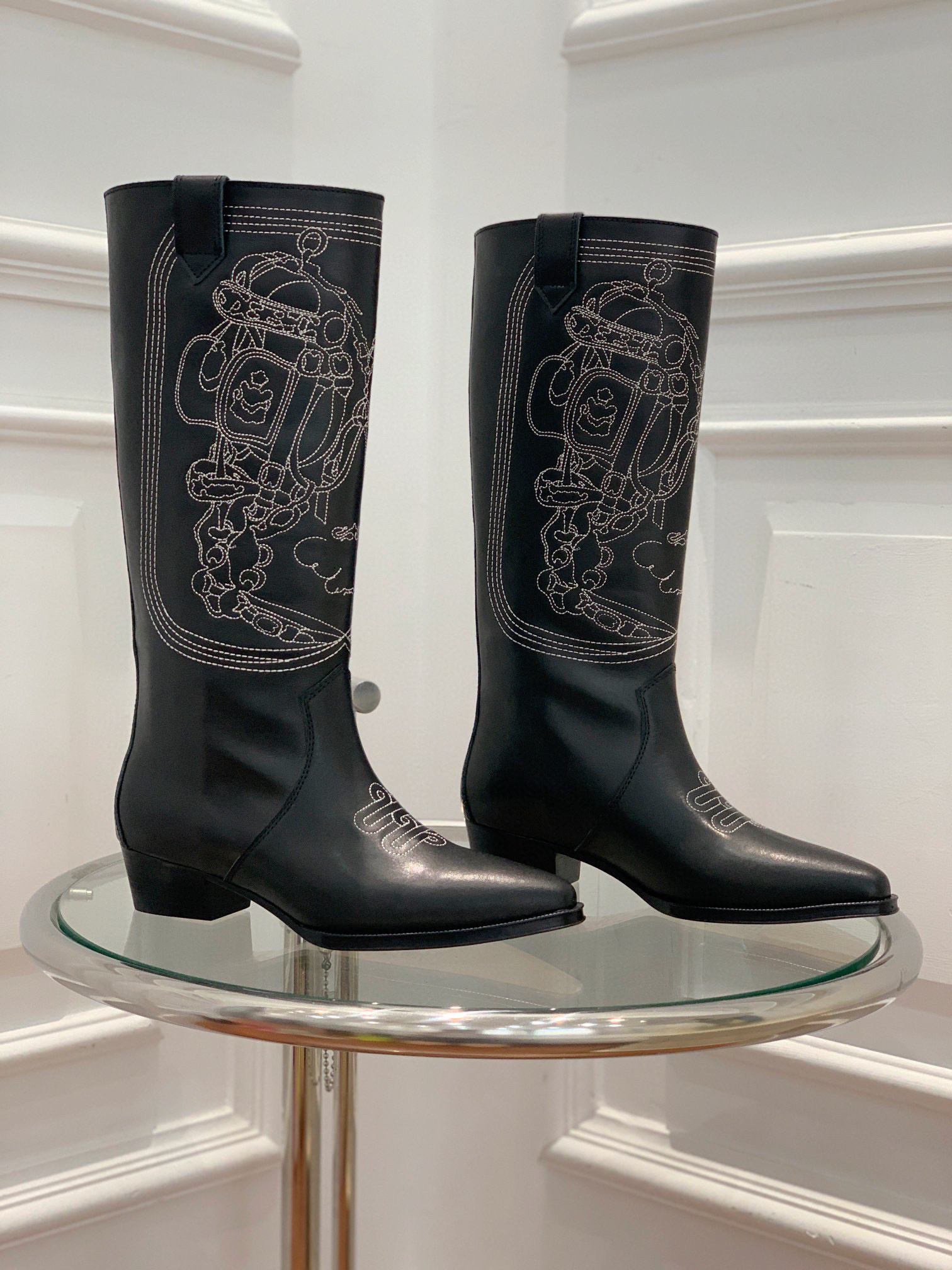 [TOP] HERMES Cow Boy Boots - Brown/Black/Black Suede