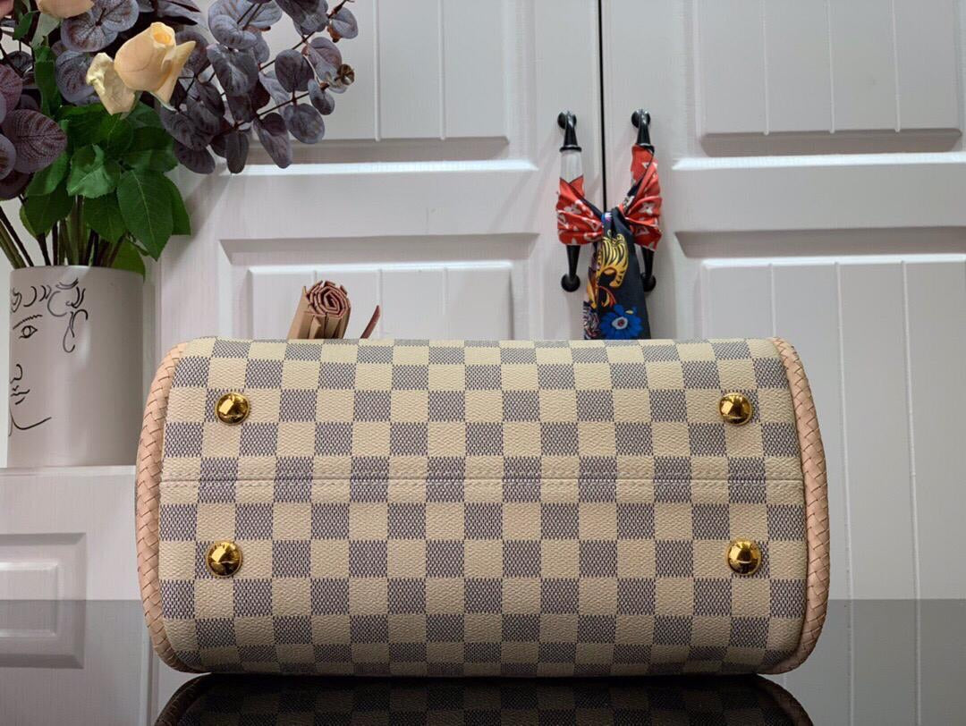 [TOP] Louis Vuitton LV Propriano Damier Azur Shoulder Bag 31cm-Beige