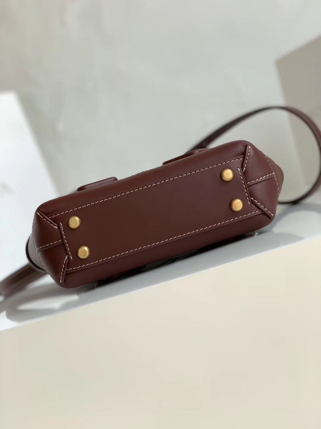 [TOP] Bottega Veneta BV Mini Arco 29 Leather Bag - Grape