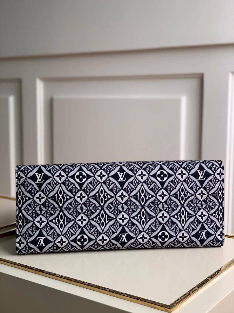 [TOP] Louis Vuitton LV 1854 Jacquard On The Go GM  41x34x19cm-Dark Blue