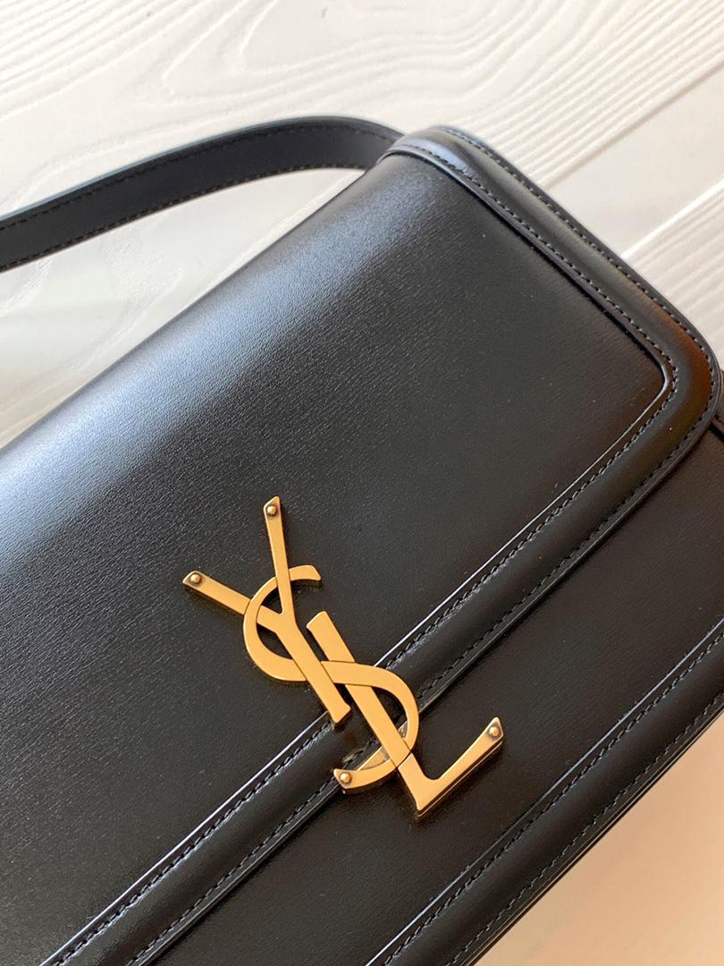 [TOP] Yves Saint Laurent YSL Solferino Medium Shoulder Bag - Black GHW