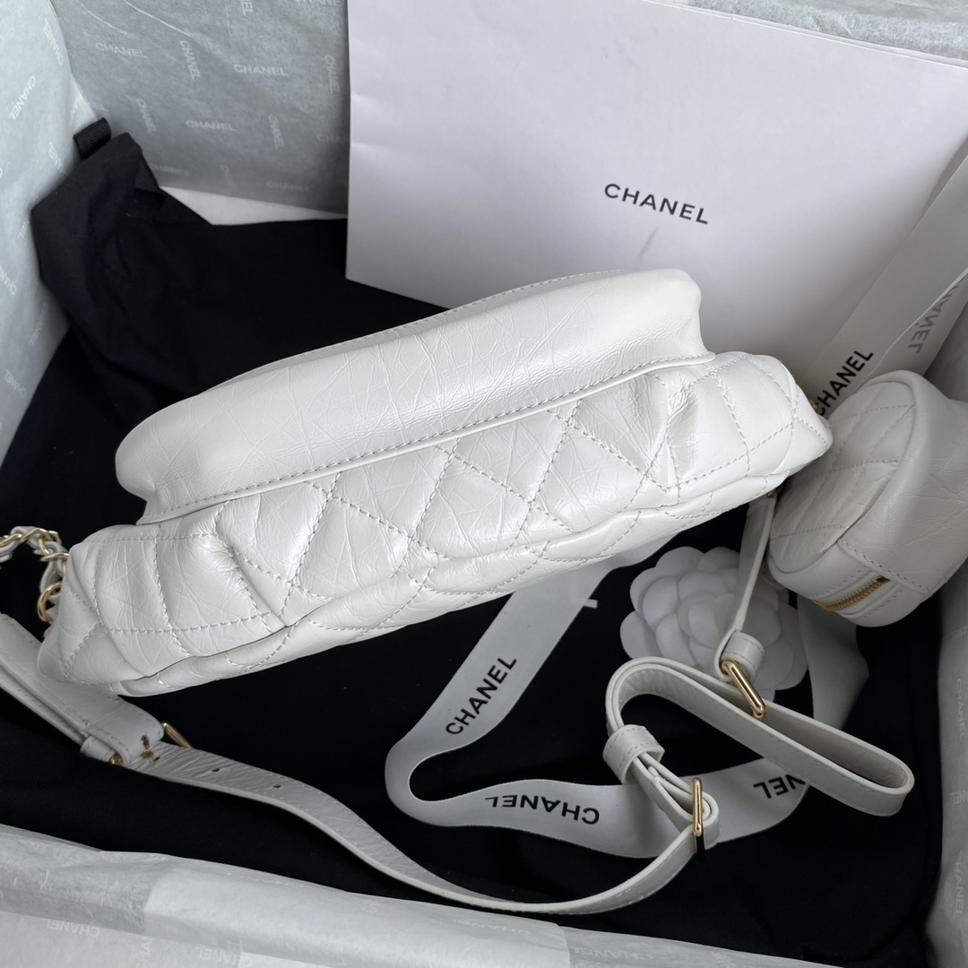 [TOP] CHANEL Fanny Pack Bag 34x15x6cm - GHW - Black/White