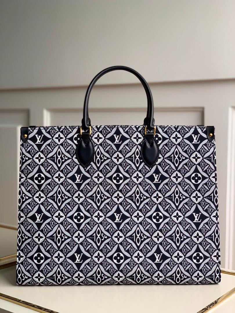 [TOP] Louis Vuitton LV 1854 Jacquard On The Go GM  41x34x19cm-Dark Blue