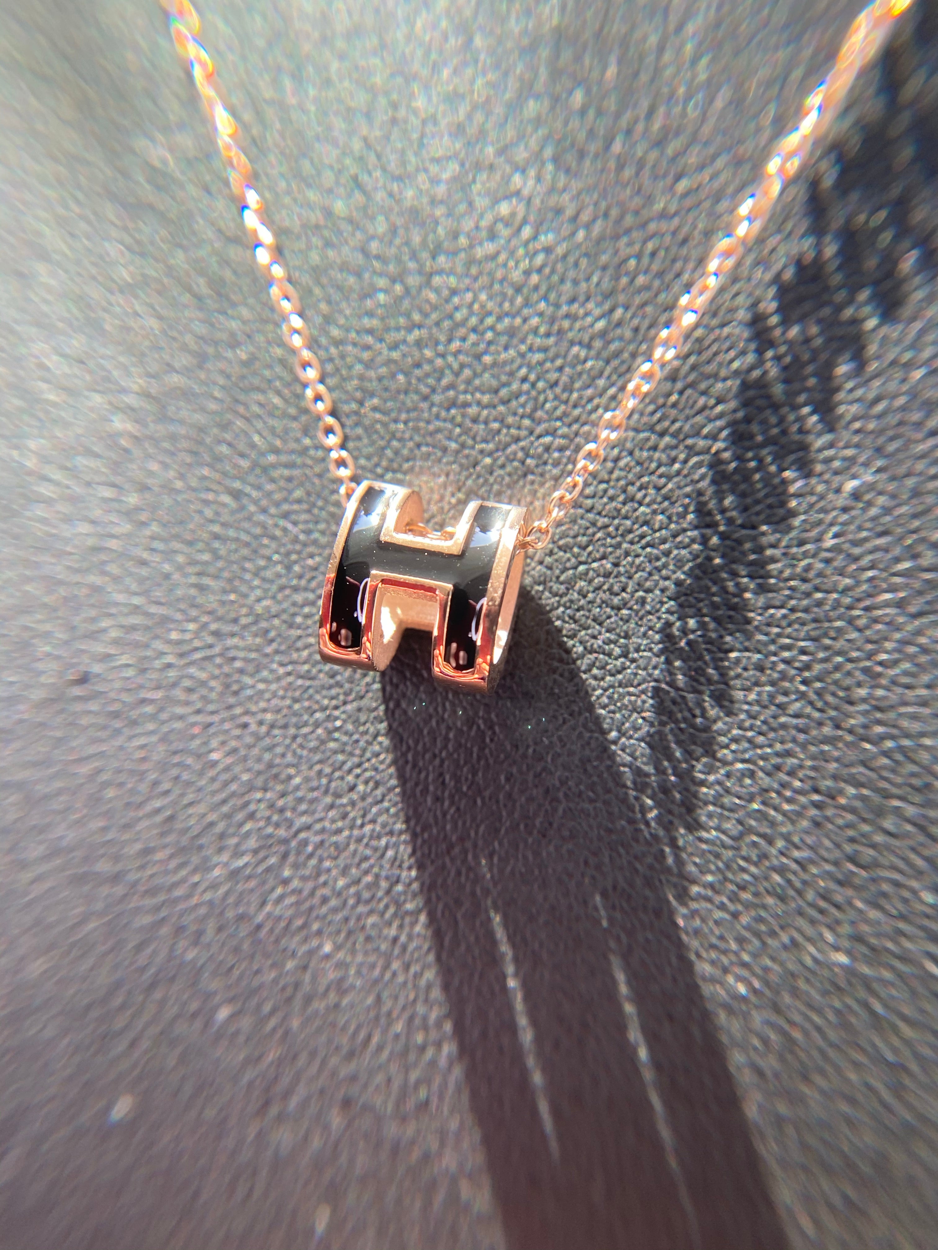 [TOP] HERMES H Logo Set - Black & Gold