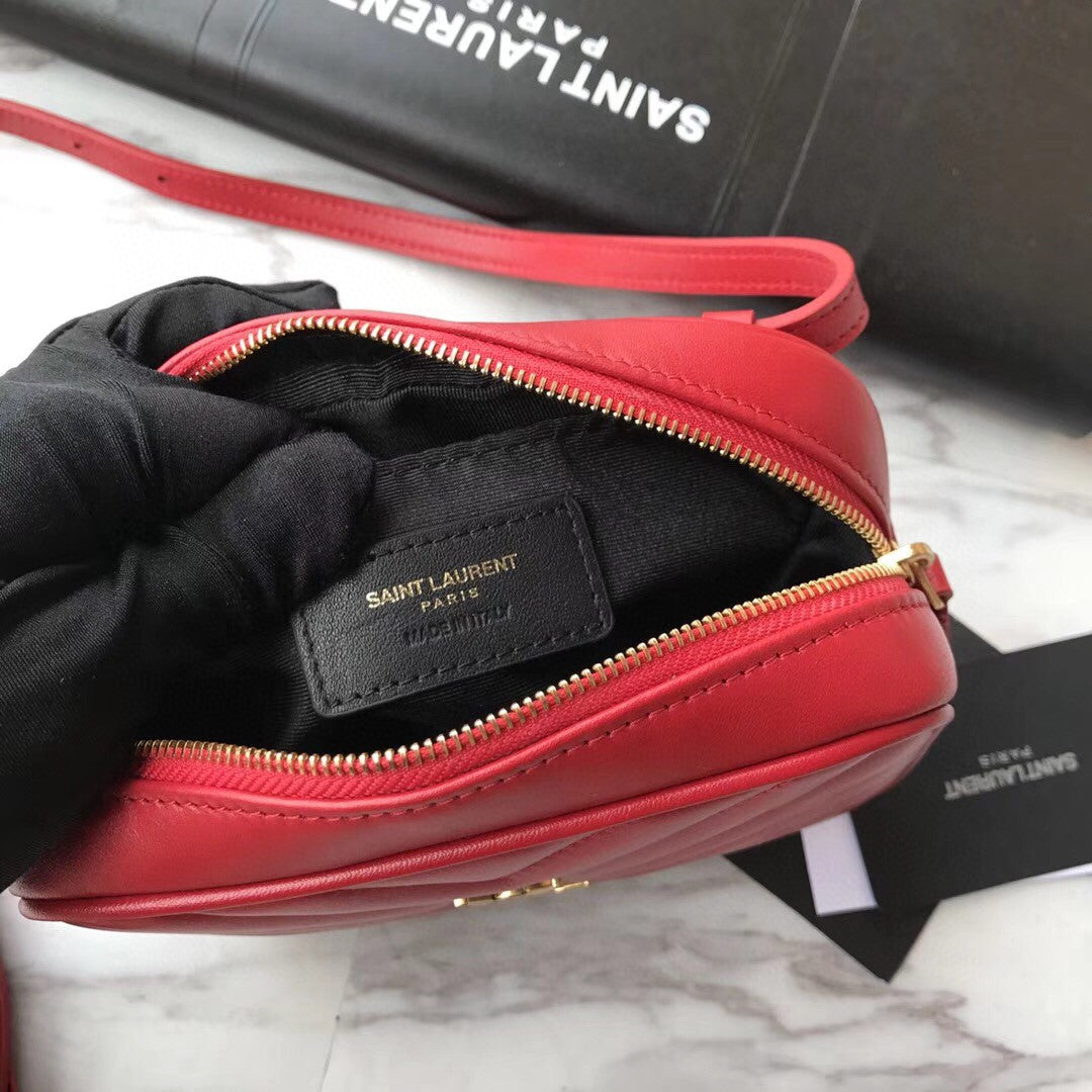[TOP] Yves Saint Laurent YSL Loulou Belt Bag - Red