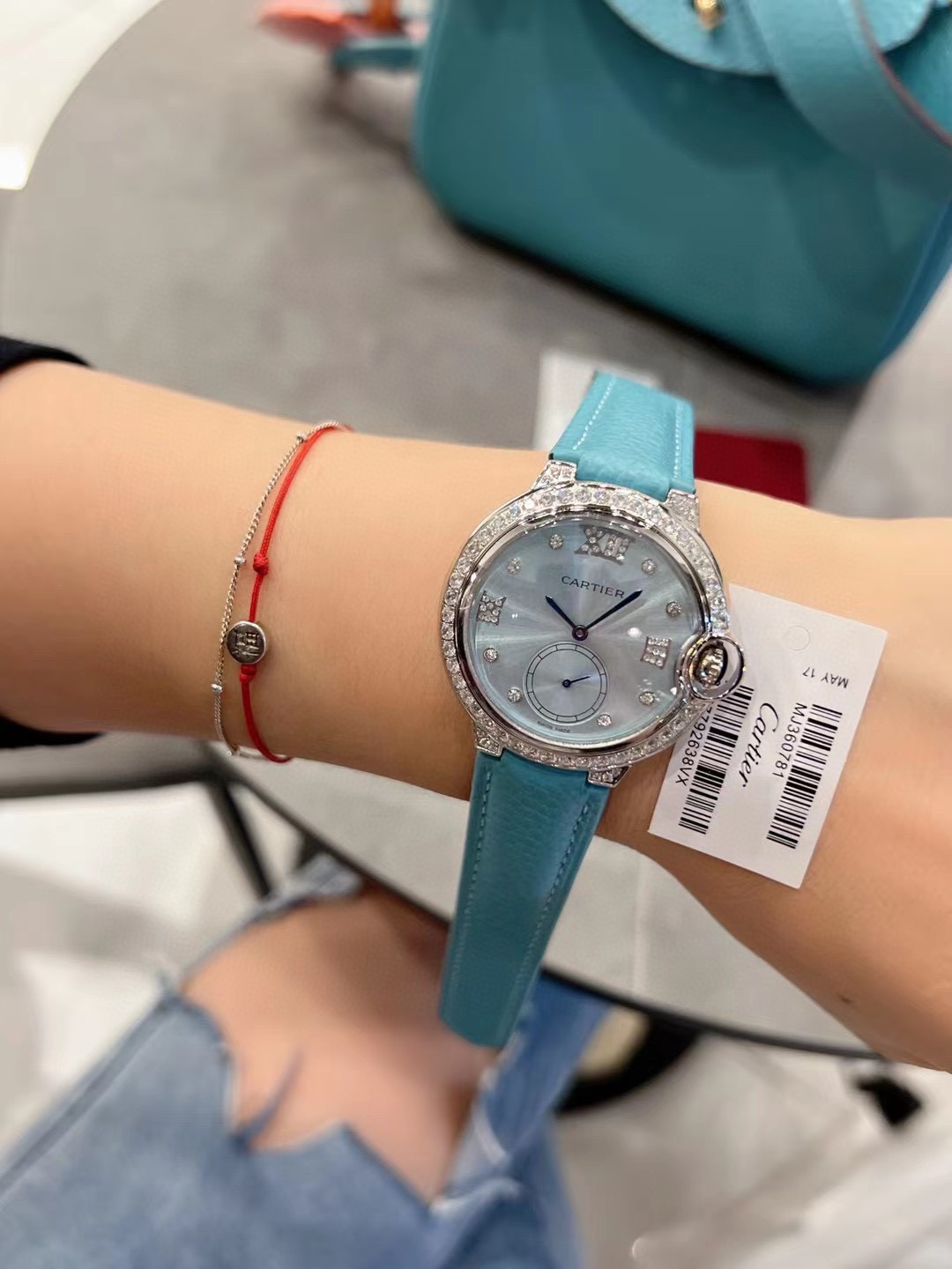 [TOP] Cartier BALLON BLEU DE WATCH Blue - Leather/Steel