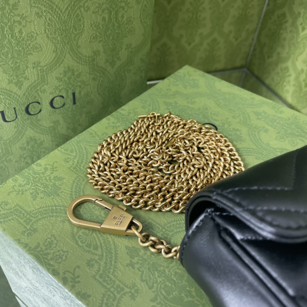 [TOP] GUCCI GG Marmont Bag Super Mini 16.5cm - Black