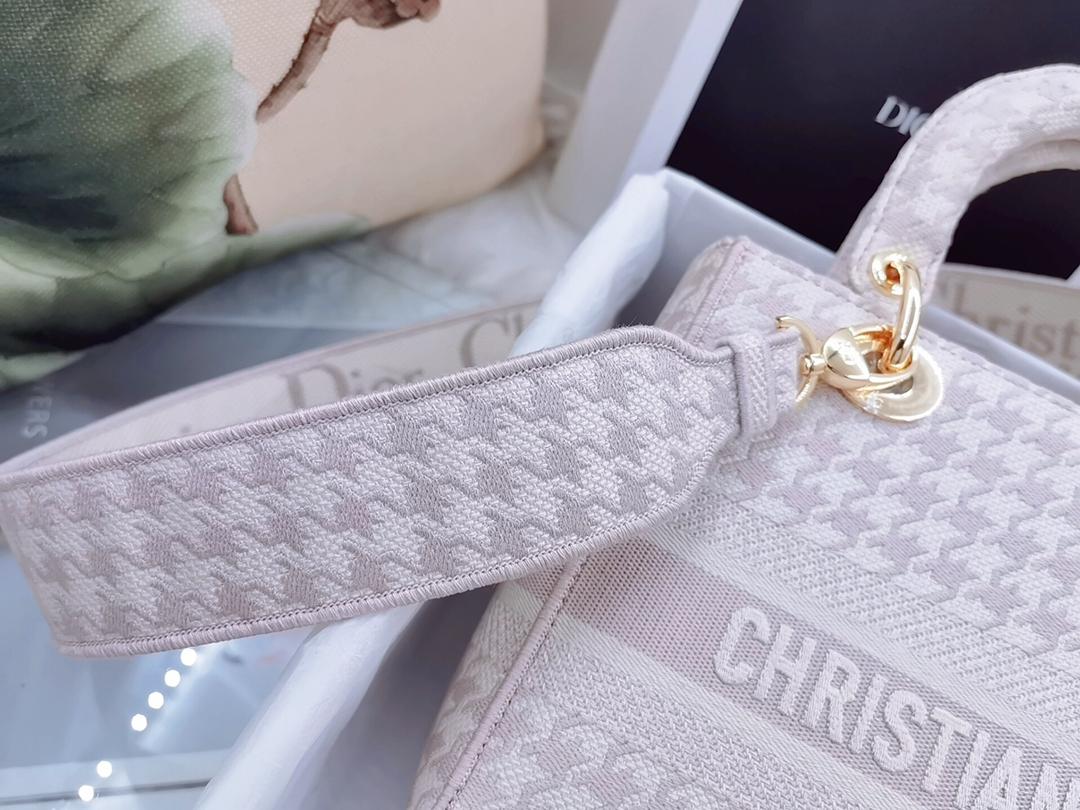 [Top] Christian Dior Lady Christian Dior Bag D-Lite Houndstooth - Rose Powder