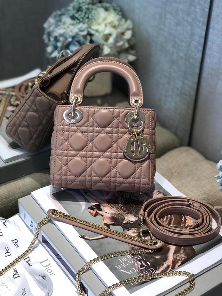 [TOP] Christian Dior Lady Christian Dior Bag Mini- Dusty Rose