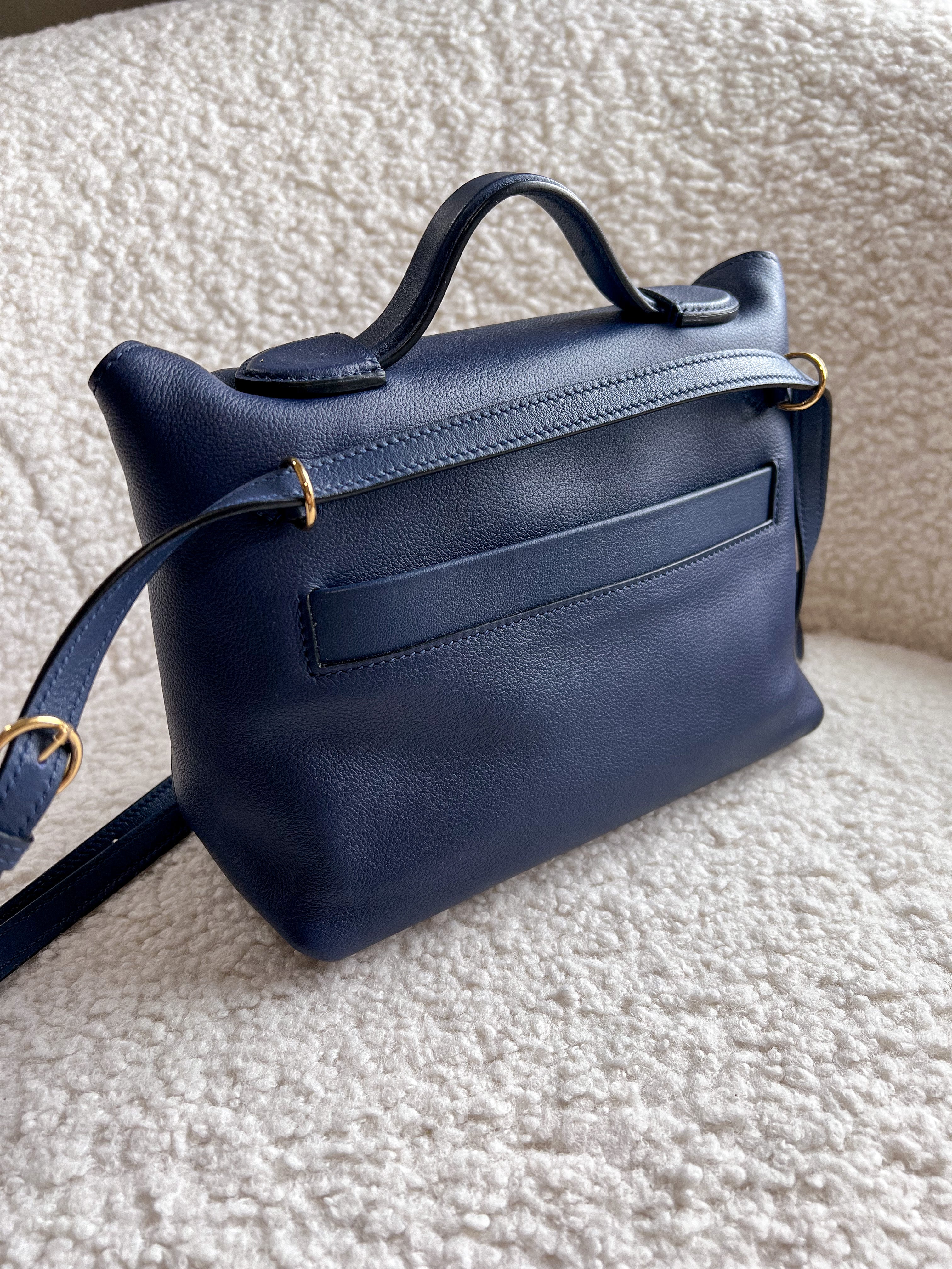 [TOP] HERMES 24/24 Mini Evercolor Bag - Blue Encre w GHW