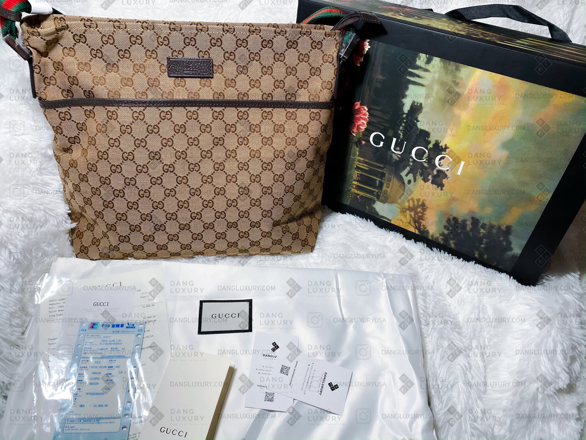 [TOP] GUCCI Supreme Messenger Shoulder Bag