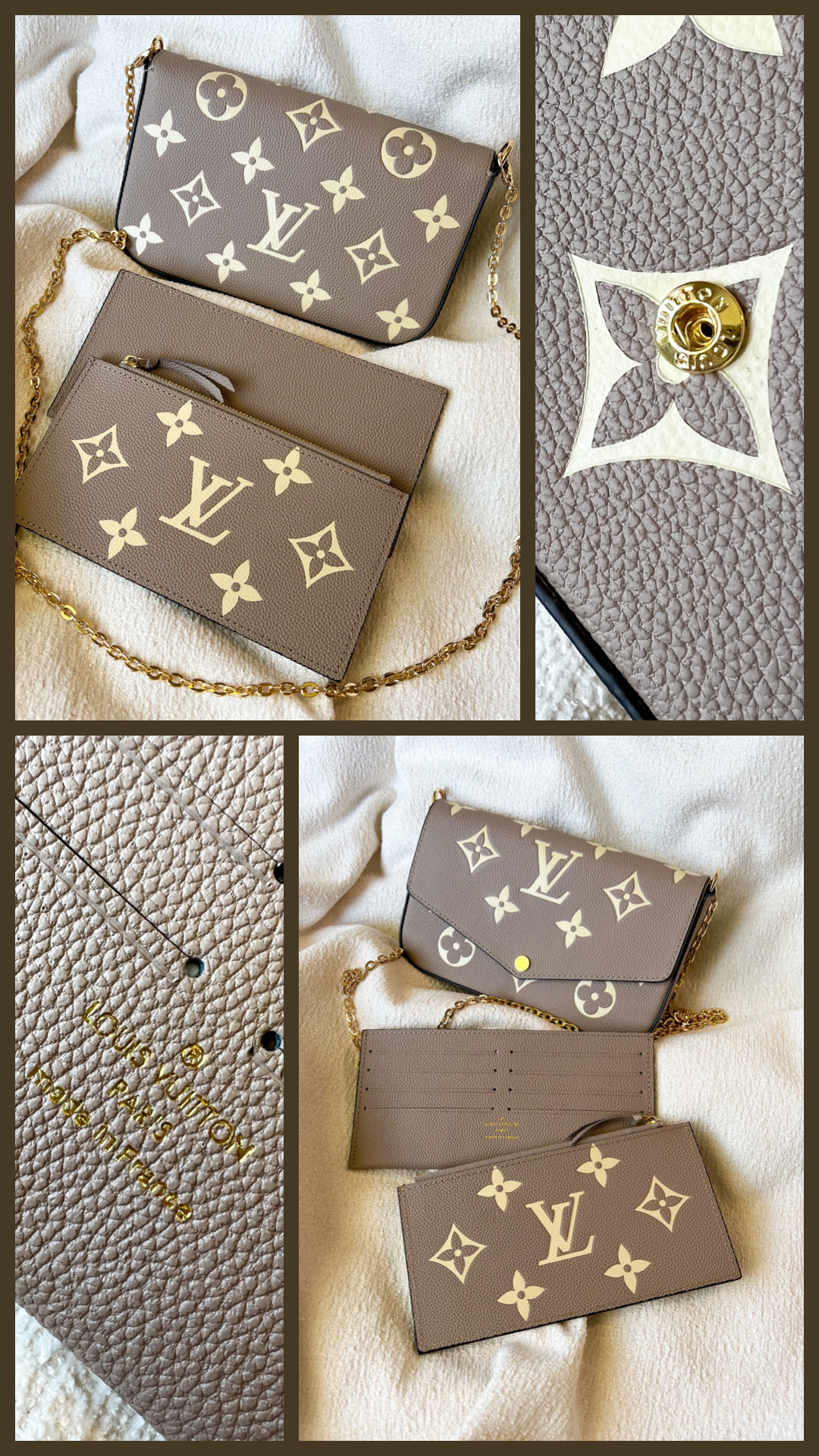 [TOP] Louis Vuitton LV Felicie Empreinte  21X12X3cm-Turtle Dove and White