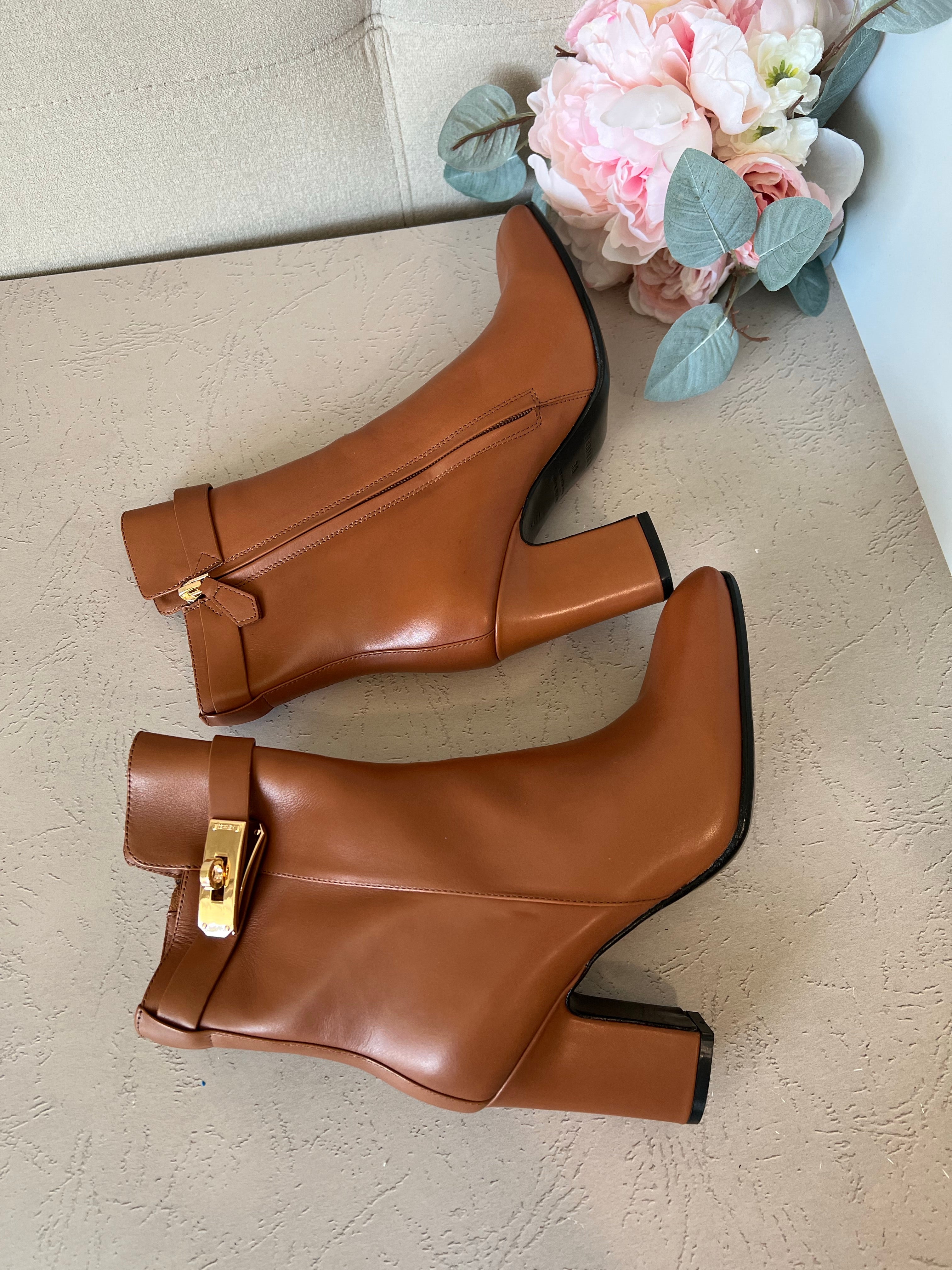 [TOP] HERMES Joueuse Ankle Boots - Brown