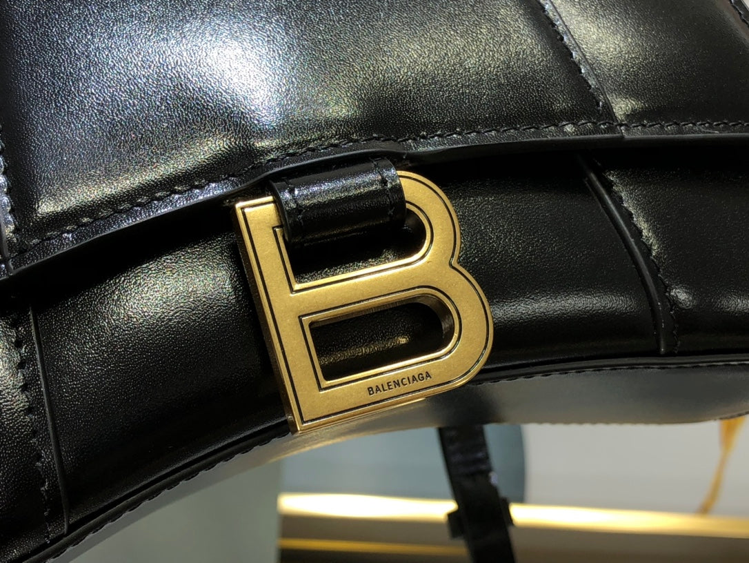 [TOP] BALENCIAGA Hourglass XS Bag 19cm - Black