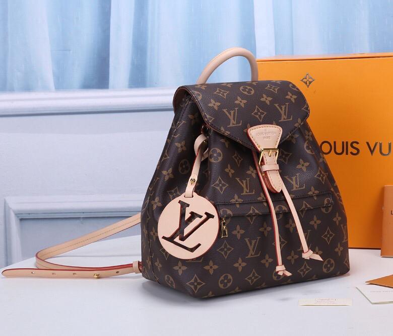 [TOP] Louis Vuitton LV  Backpack Montsouris Monogram PM 27.5x33x14cm-Brown