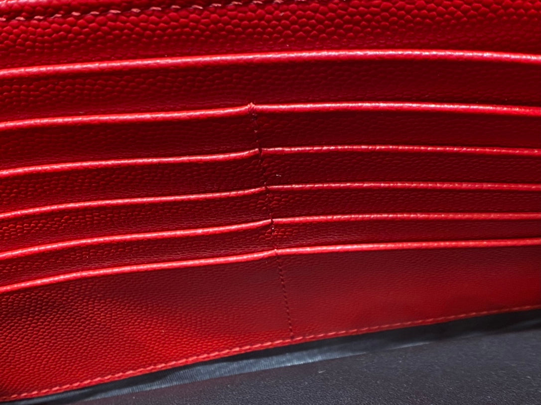 [TOP] Yves Saint Laurent YSL WOC Matelasse Medium Purse - Red SHW