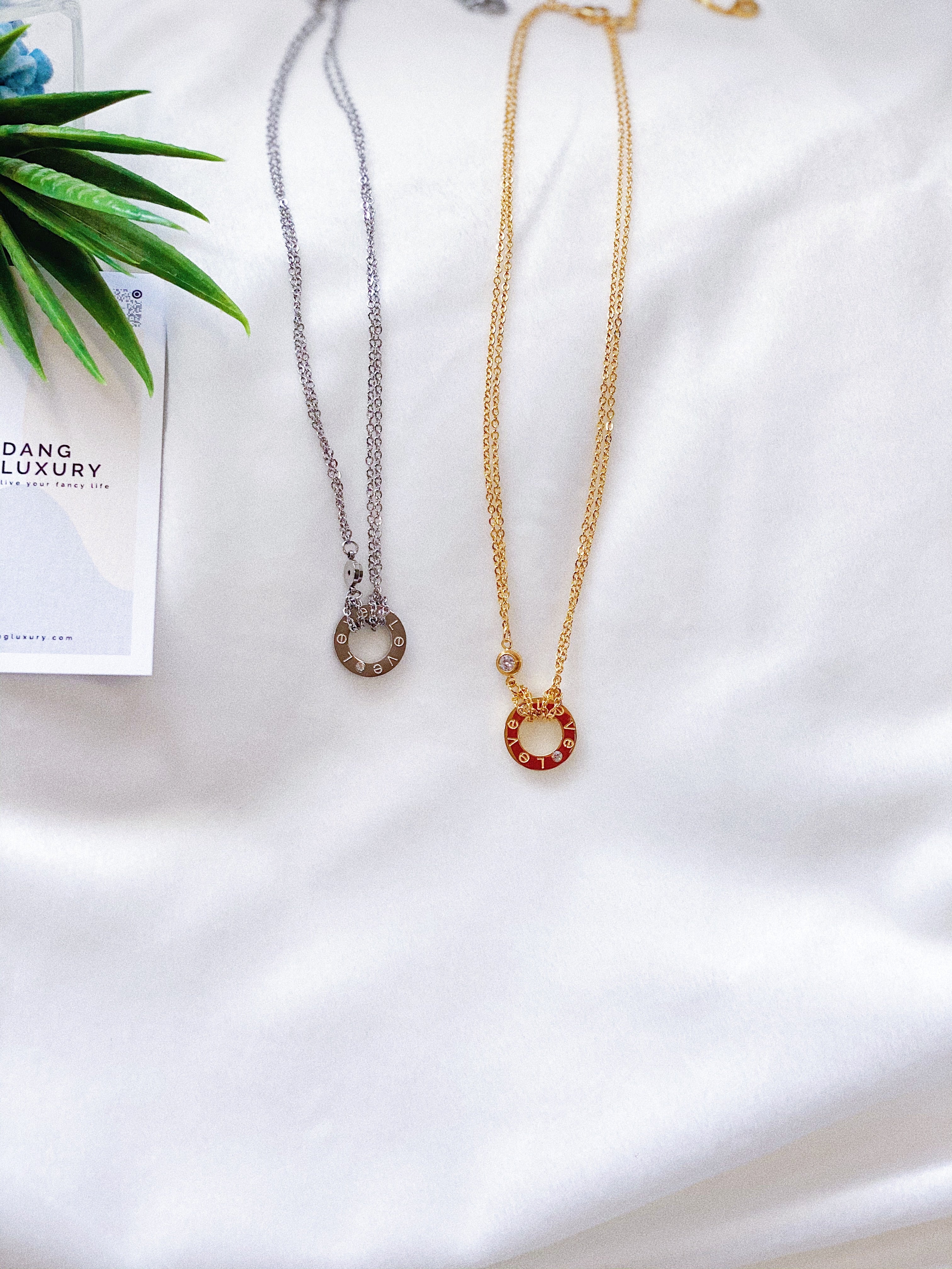 [TOP] Cartier Love Double Chain Necklace