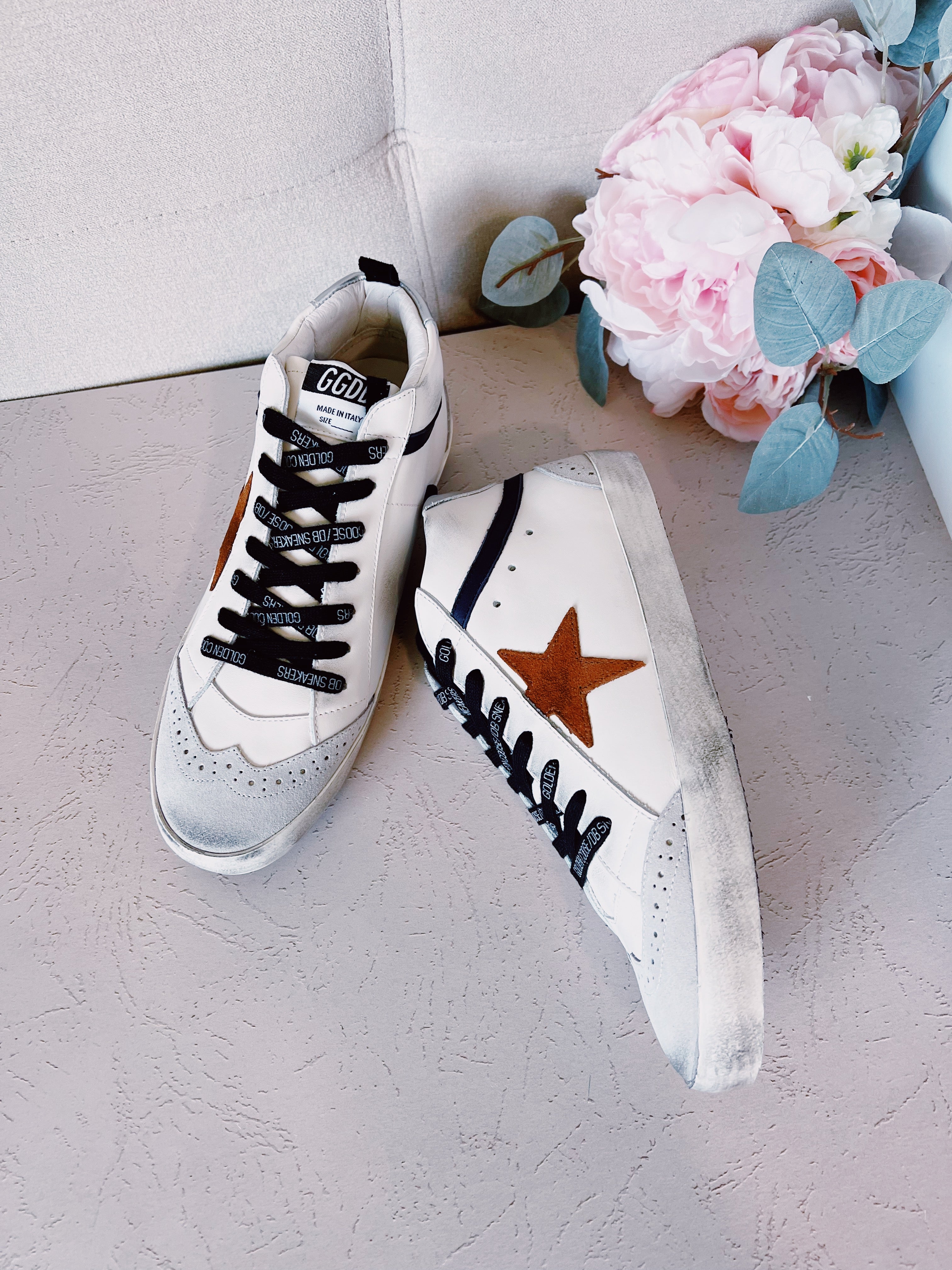 [TOP] GGDB High Top Sneakers - Brown Star