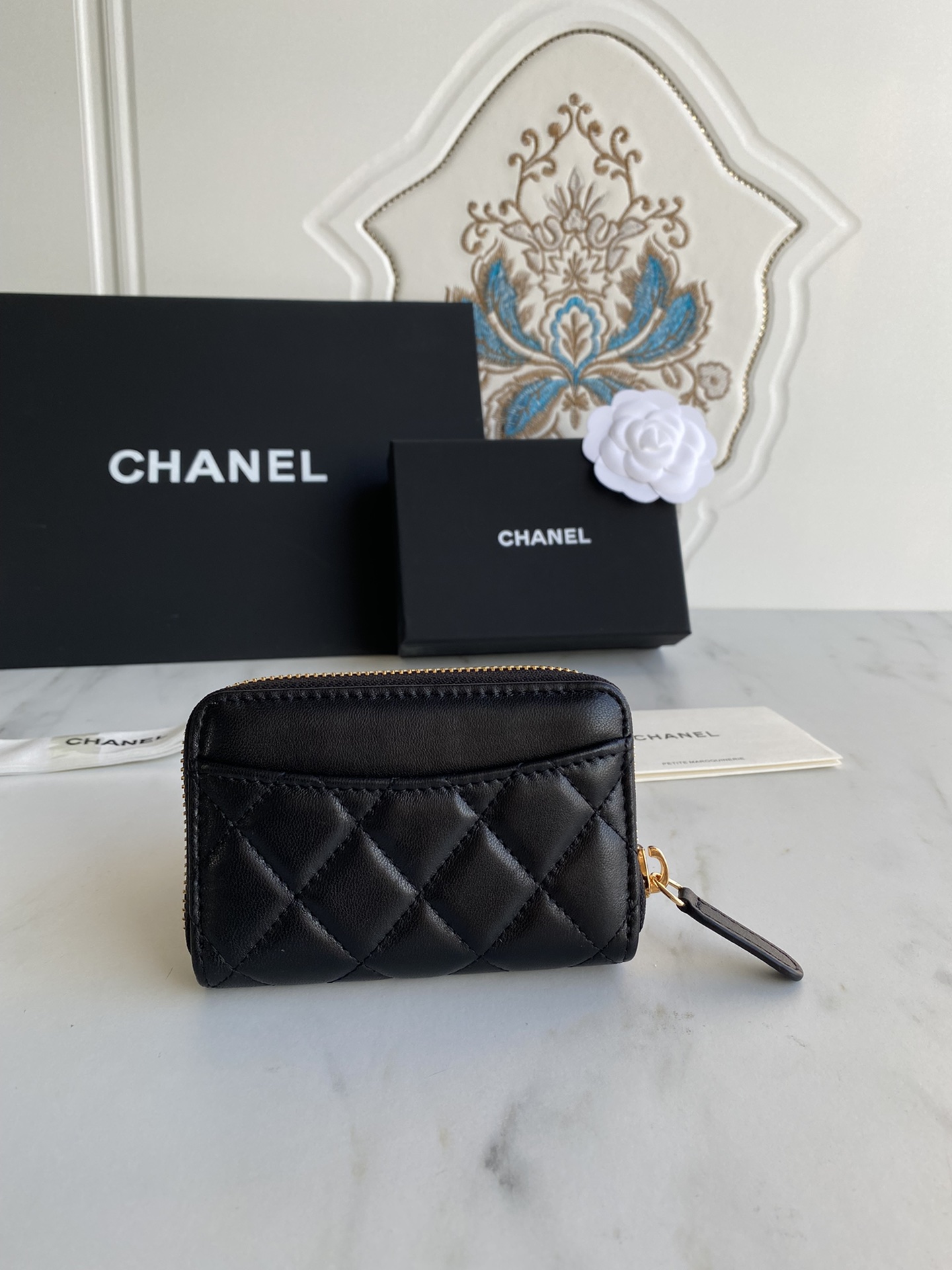 [TOP] CHANEL Zipper Flap Wallet - GHW&SHW - Black
