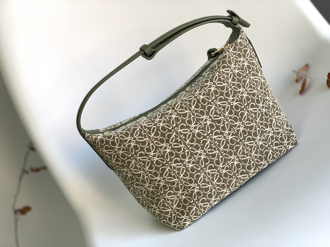 [TOP] LOEWE Mini Cubi Bag Anagram 21*17*12.5cm - Green