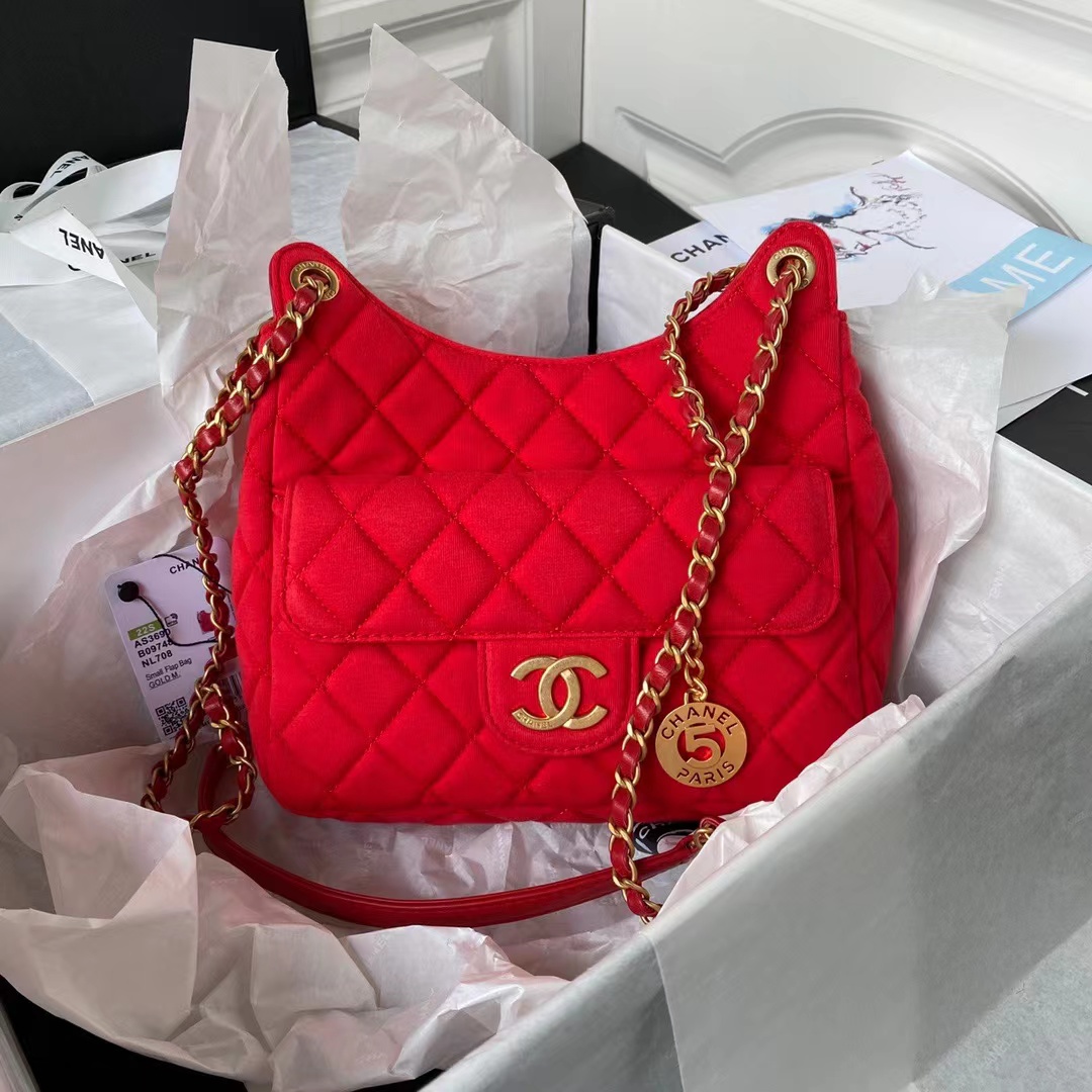 [TOP] CHANEL Hobo Handbag Tweeds & Fabrics- 21.5x22.5x7cm -GHW-4 colours