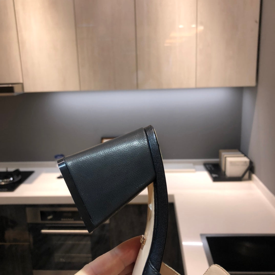 [TOP] GUCCI G*G Horsebit Slide Sandal Block Heels - Black