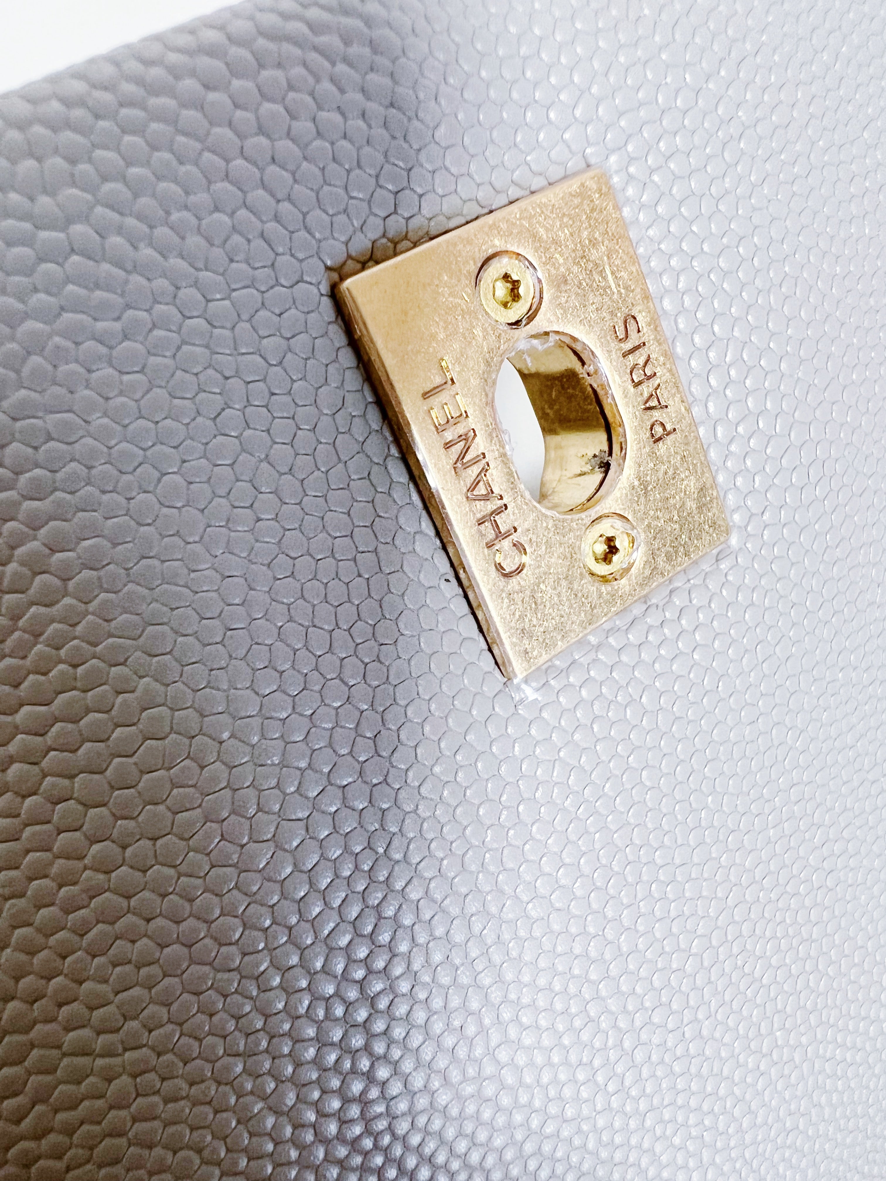 [TOP] Chanel Top Handle Medium Bag 18x29X12CM - Grey & GHW