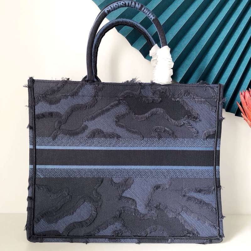 [TOP] Christian Dior Book Tote Camouflage Embroidery Large 41.5cm