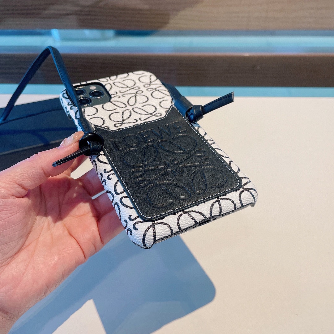 [TOP] LOEWE Iphone case - White\ Brown