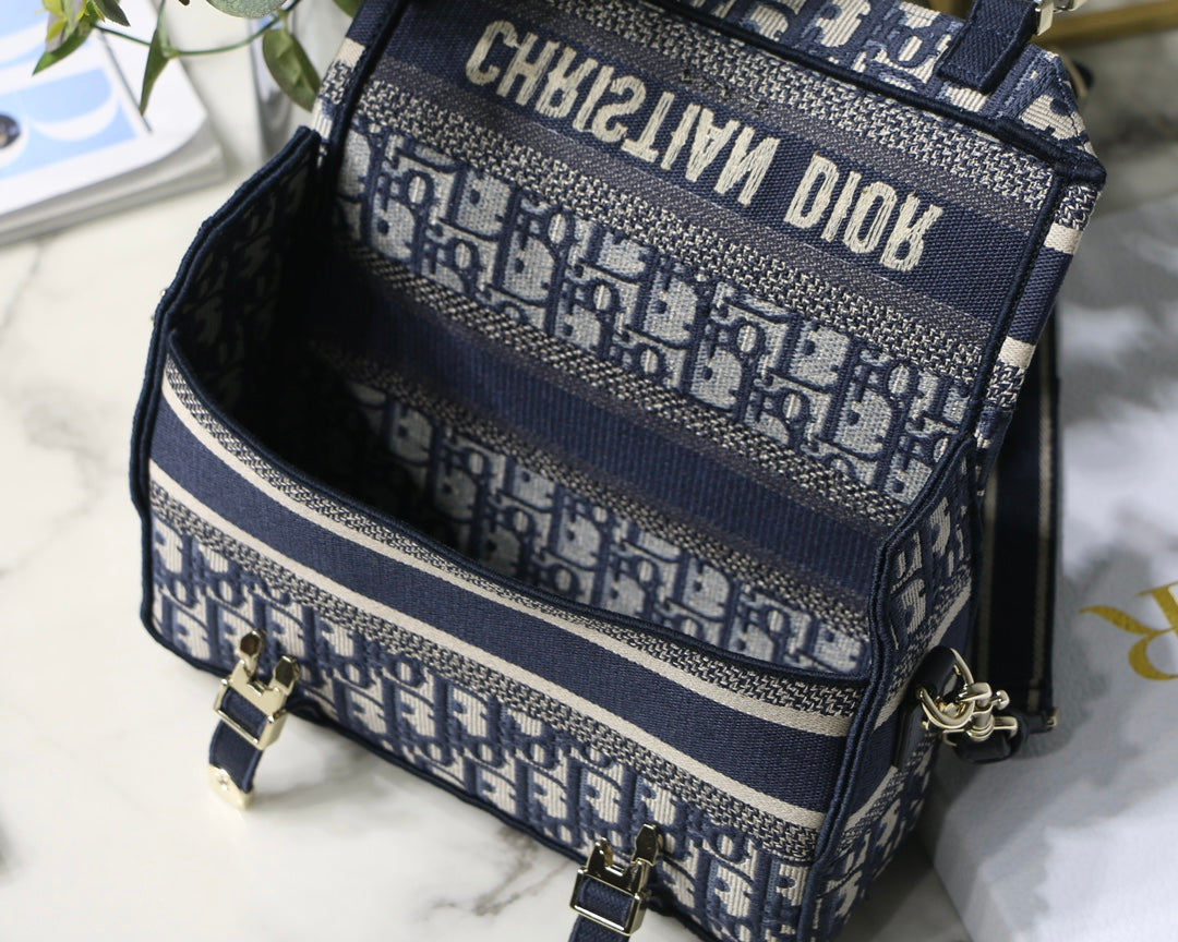 [TOP] Christian Dior Camp Oblique Small Bag - 23x15x8cm - Deep Blue