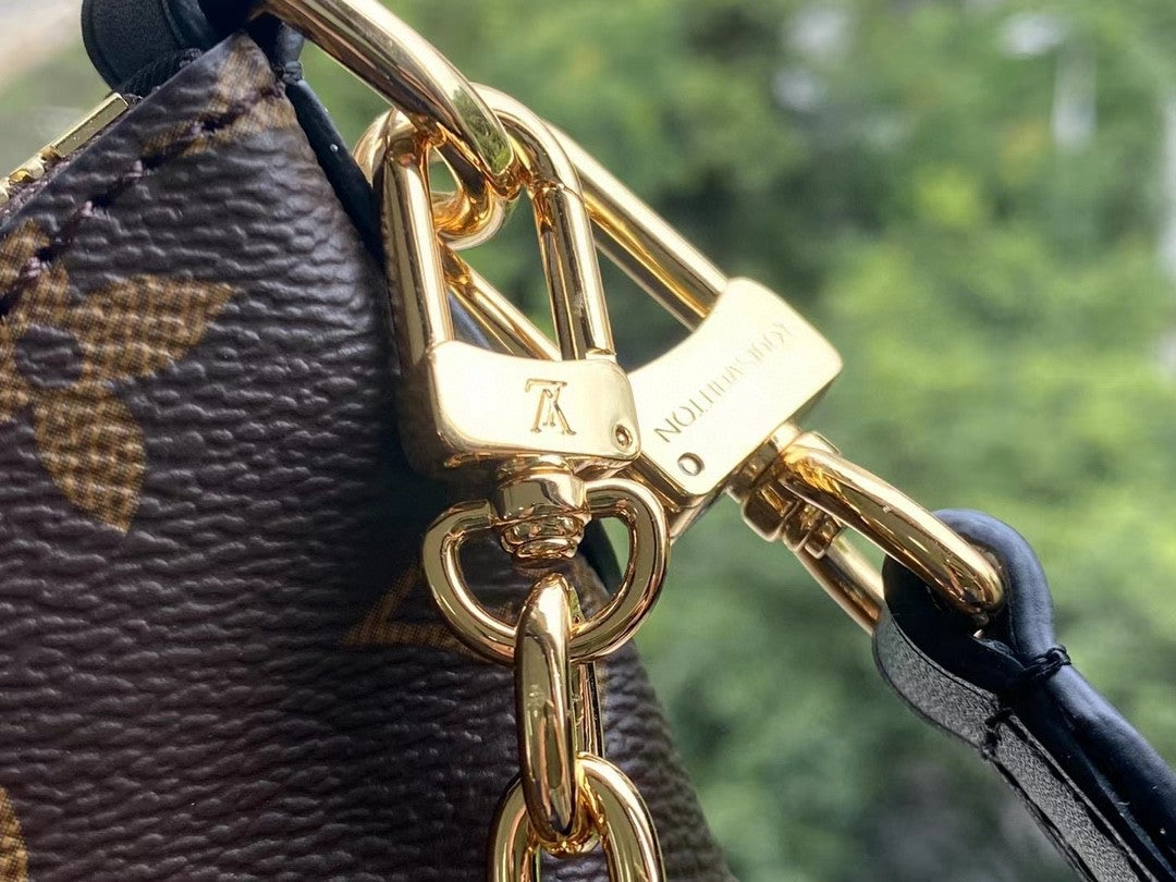 [TOP] Louis Vuitton LV Boulogne Monogram Canvas Handbag 29x16x9.5cm- Black