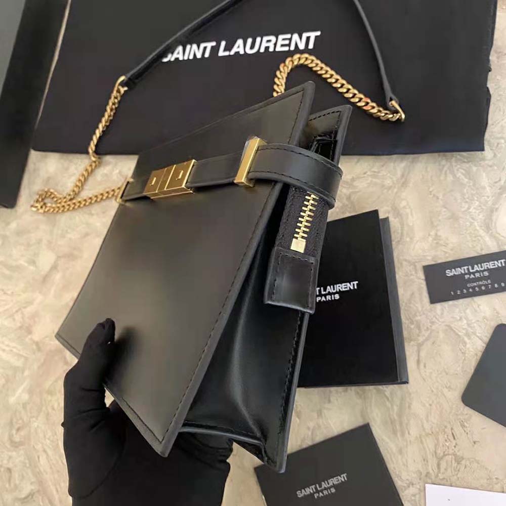 [TOP] Yves Saint Laurent YSL Manhattan New Pouch - Black
