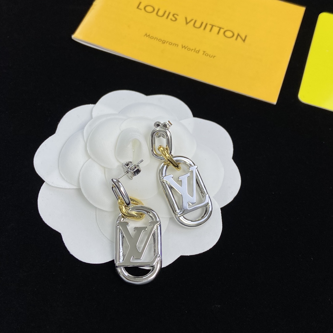 [TOP] Louis Vuitton LV LV Earrings Silver
