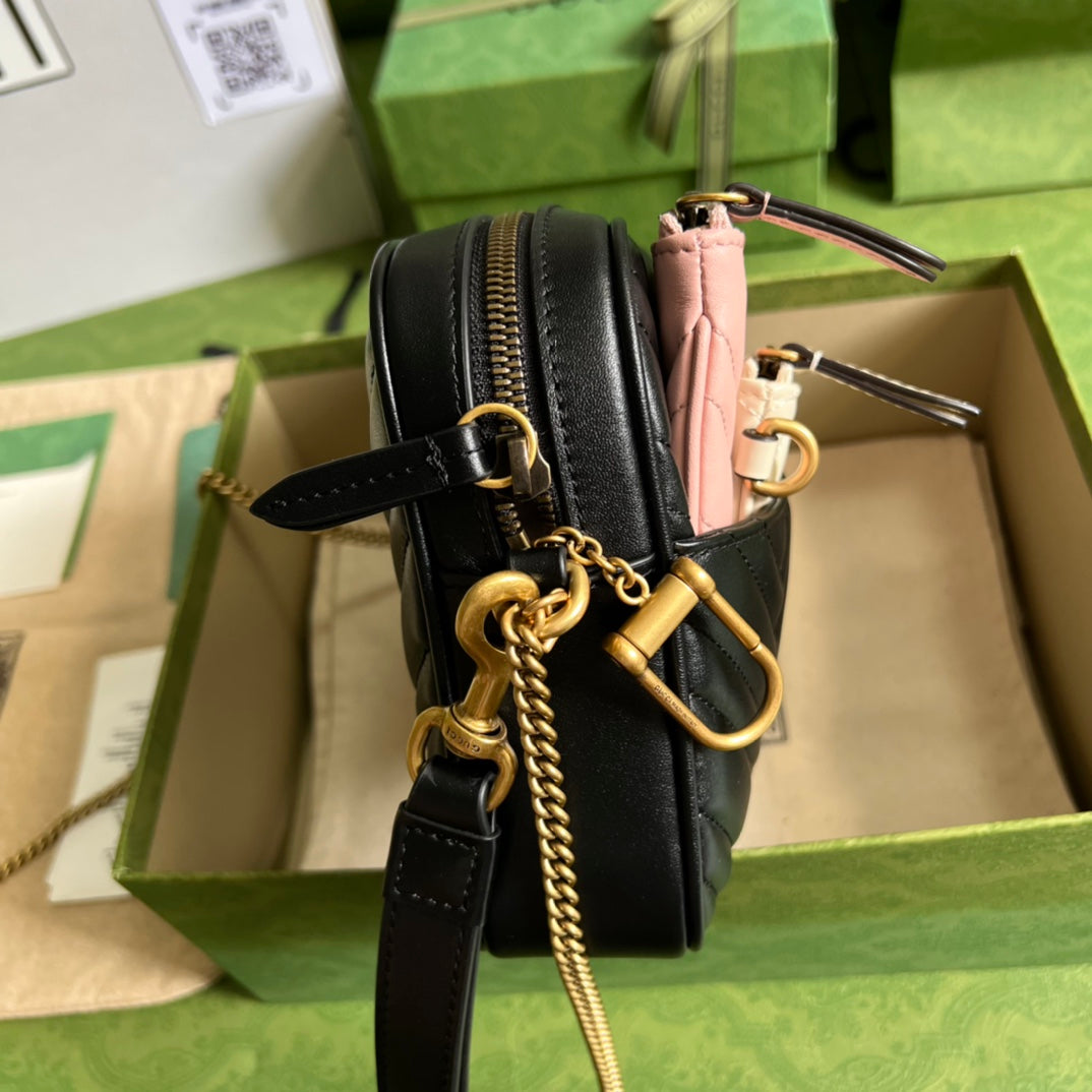 [TOP] GUCCI G*G Multi-use Mini Bag - Black/Pink/White