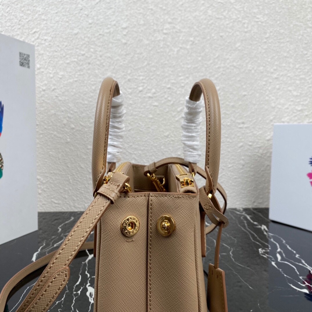 [TOP] PRADA Galleria Mini Saffiano Bag 20x15x9.5cm - Brown