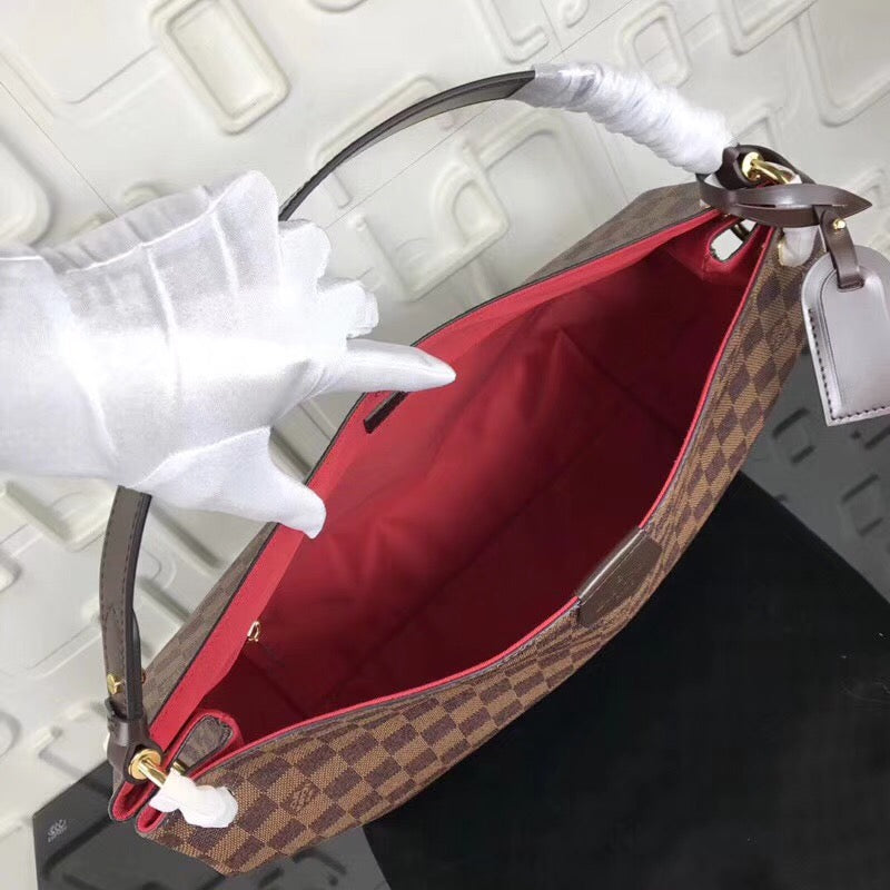 [TOP] Louis Vuitton LV  Graceful MM Bag 41x35x14cm - Damier Ebene