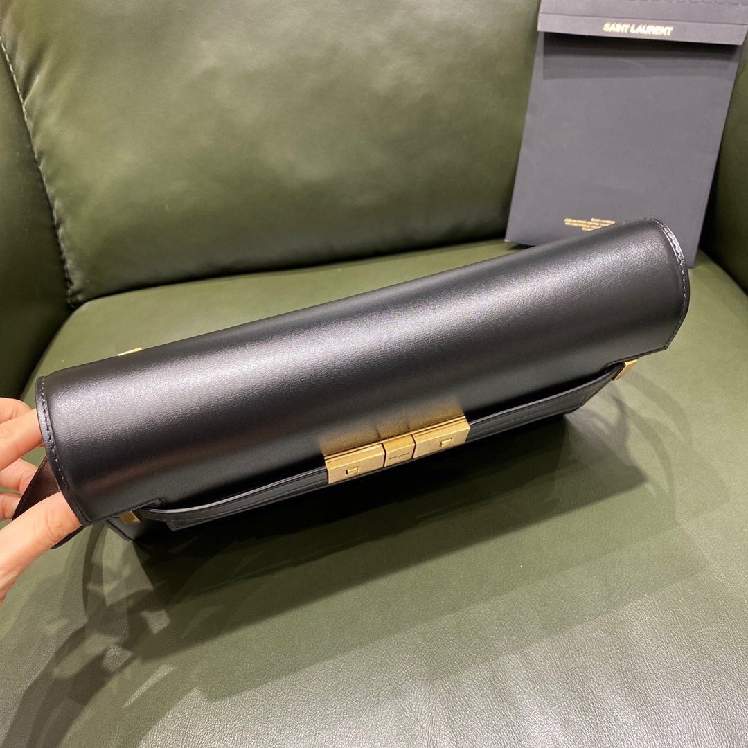 [TOP] Yves Saint Laurent YSL Manhattan Medium Shoulder Bag - Black