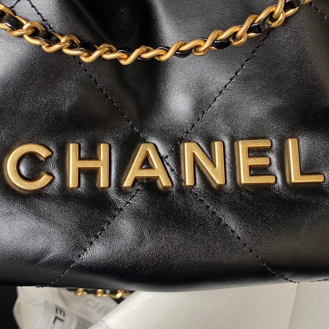 [TOP] CHANEL Mini 22 Bag 19cm - GHW - Black