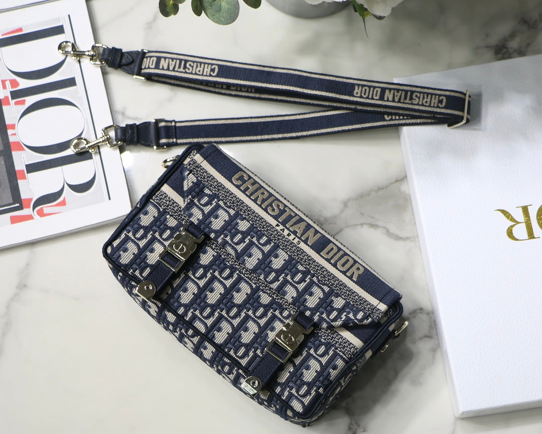 [TOP] Christian Dior Camp Oblique Small Bag - 23x15x8cm - Deep Blue