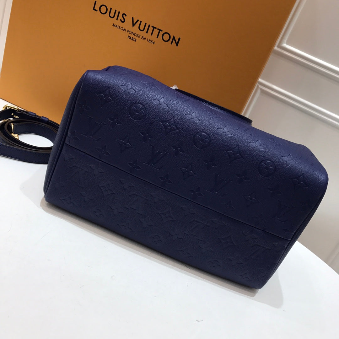 [TOP] Louis Vuitton LV L*V Speedy 30 Empreinte Leather - Dark Blue