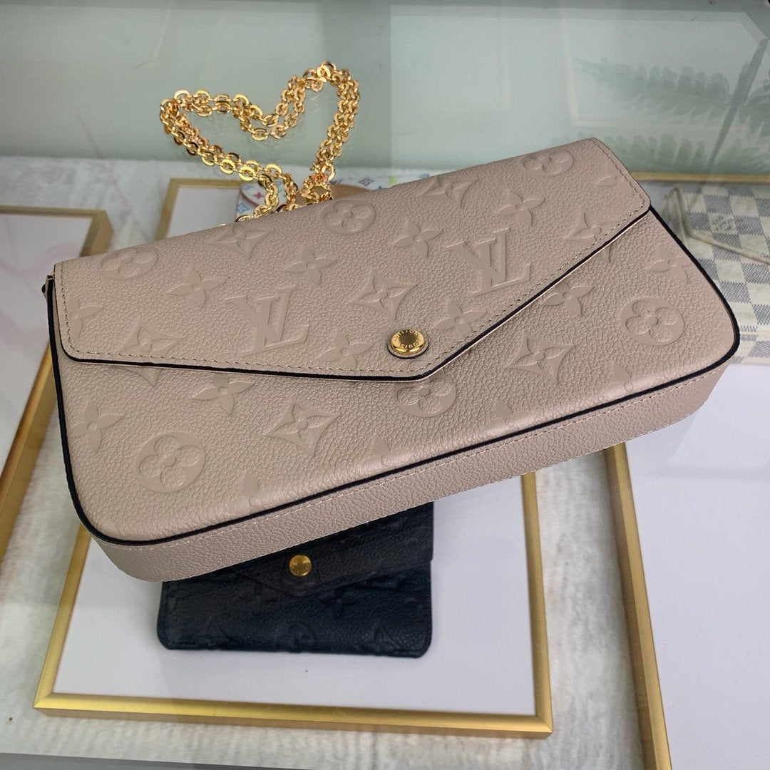 [TOP] Louis Vuitton LV £V Felicie Empreinte Pochette 21X12X3cm- Turtle Dove