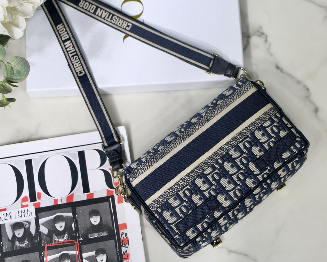 [TOP] Christian Dior Camp Oblique Small Bag - 23x15x8cm - Deep Blue