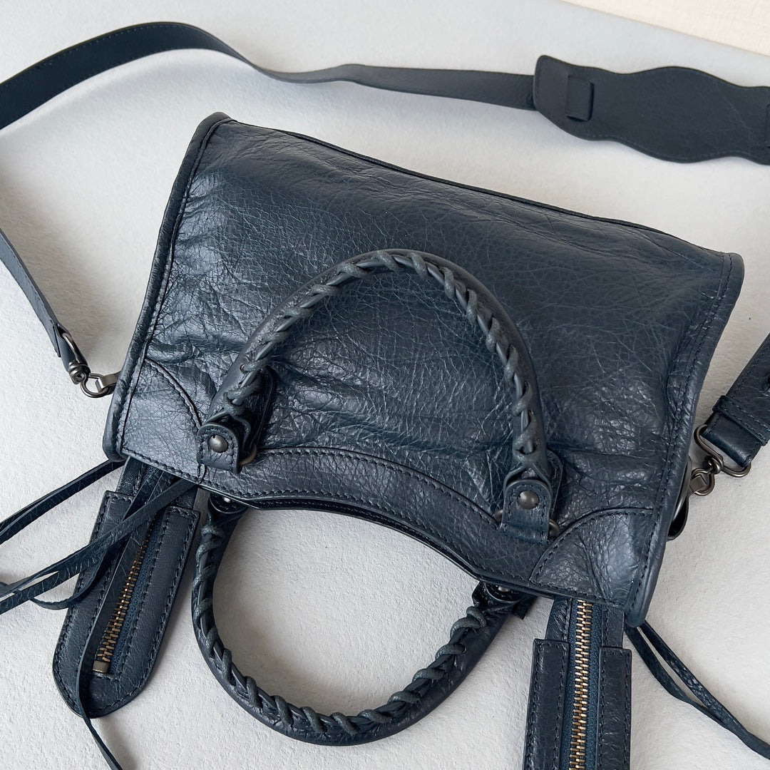 [TOP] BALENCIAGA Classic Small City Bag - Blue Petrol