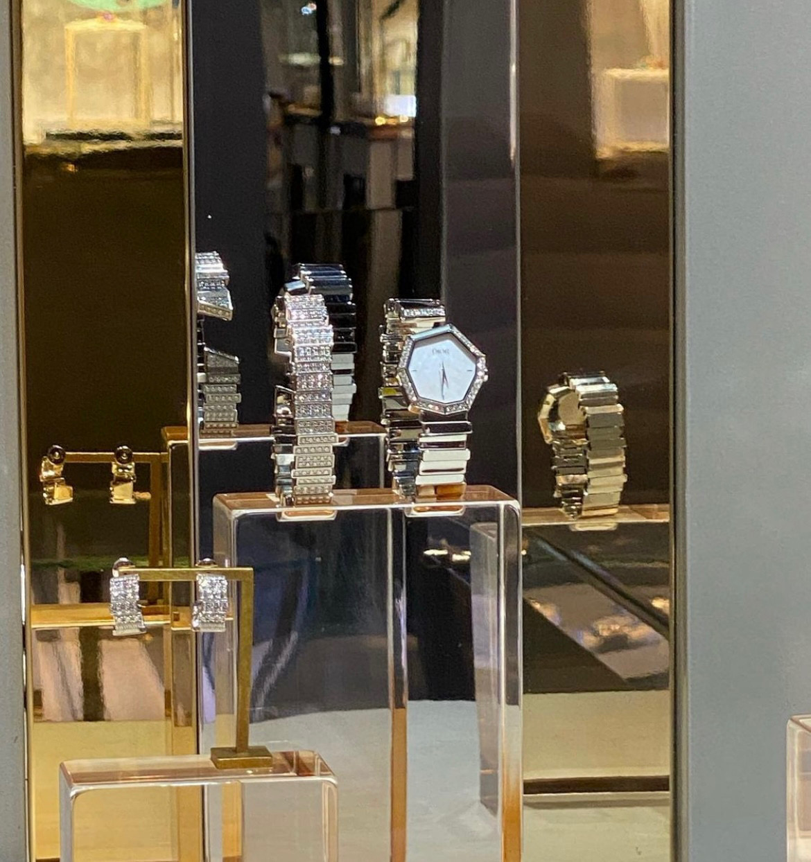 [TOP] Christian Dior Gem   Watch - Gold/White Gold