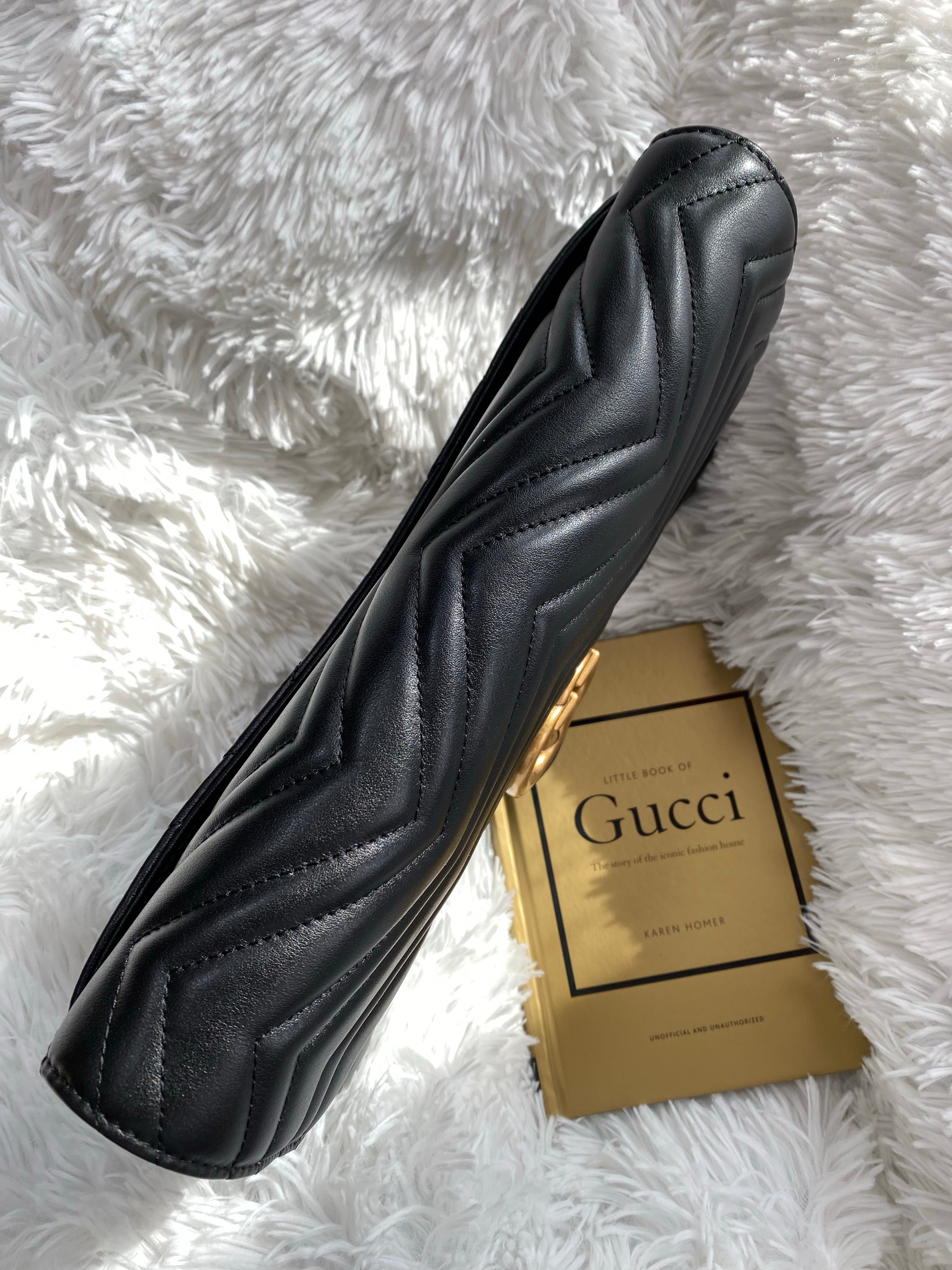 [TOP] GUCCI GG Marmont Bag 2.0 Clutch - Black