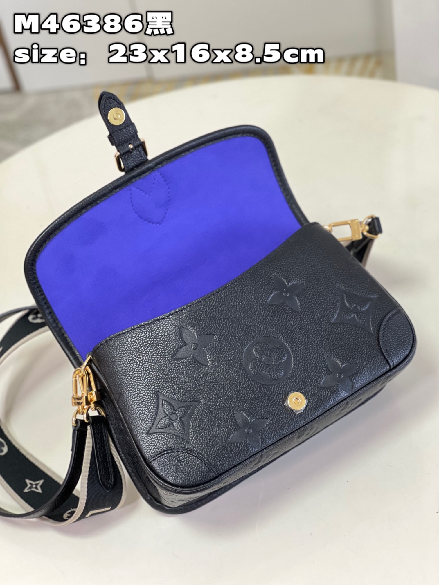 [TOP] Louis Vuitton LV Monogram Empreinte Diane Bag 23 x 16 x 8.5CM- Black