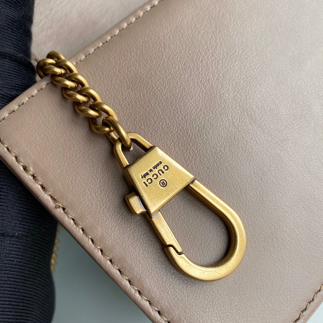 [TOP] GUCCI GG Marmont Shoulder Clutch - Dusty Pink