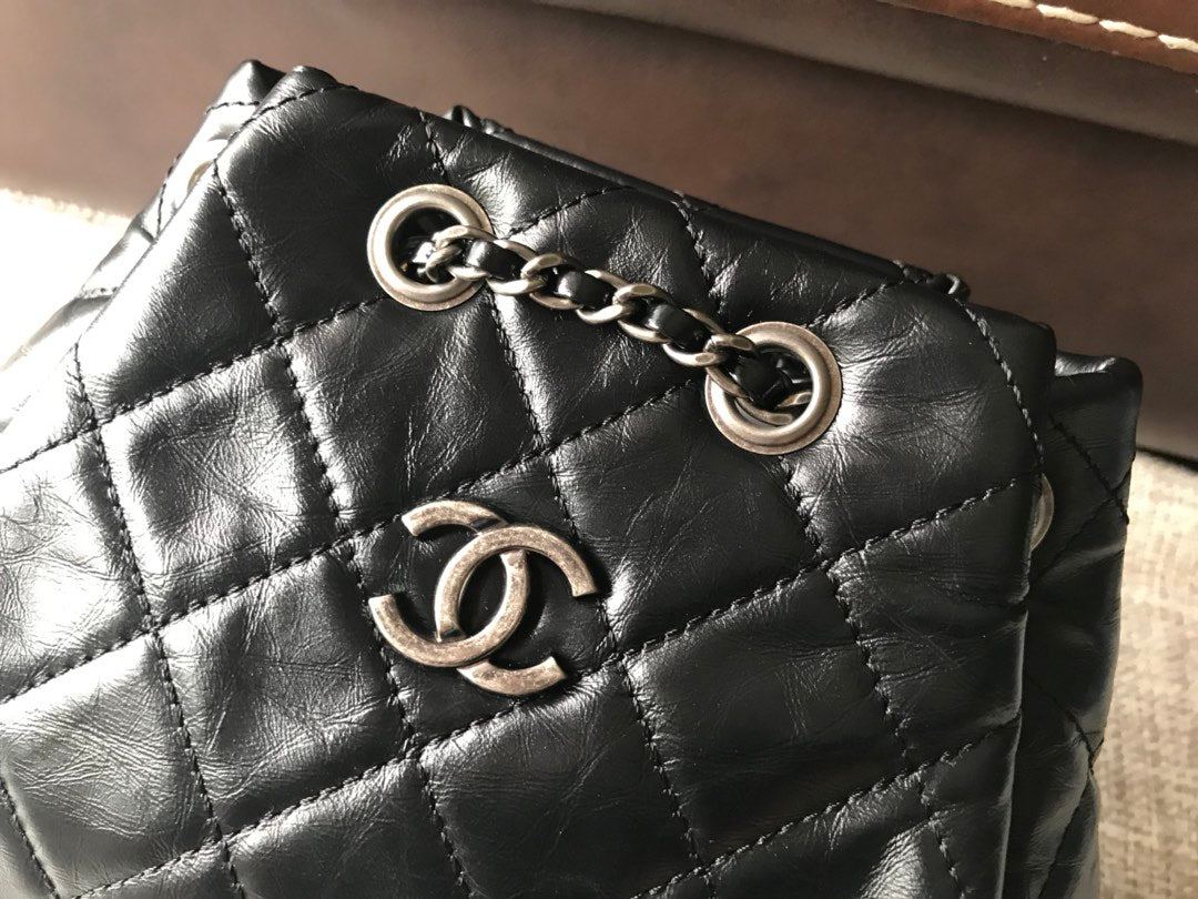 [TOP] CHANEL Gabrielle Quilted Backpack 24*23*11.5 cm - Black