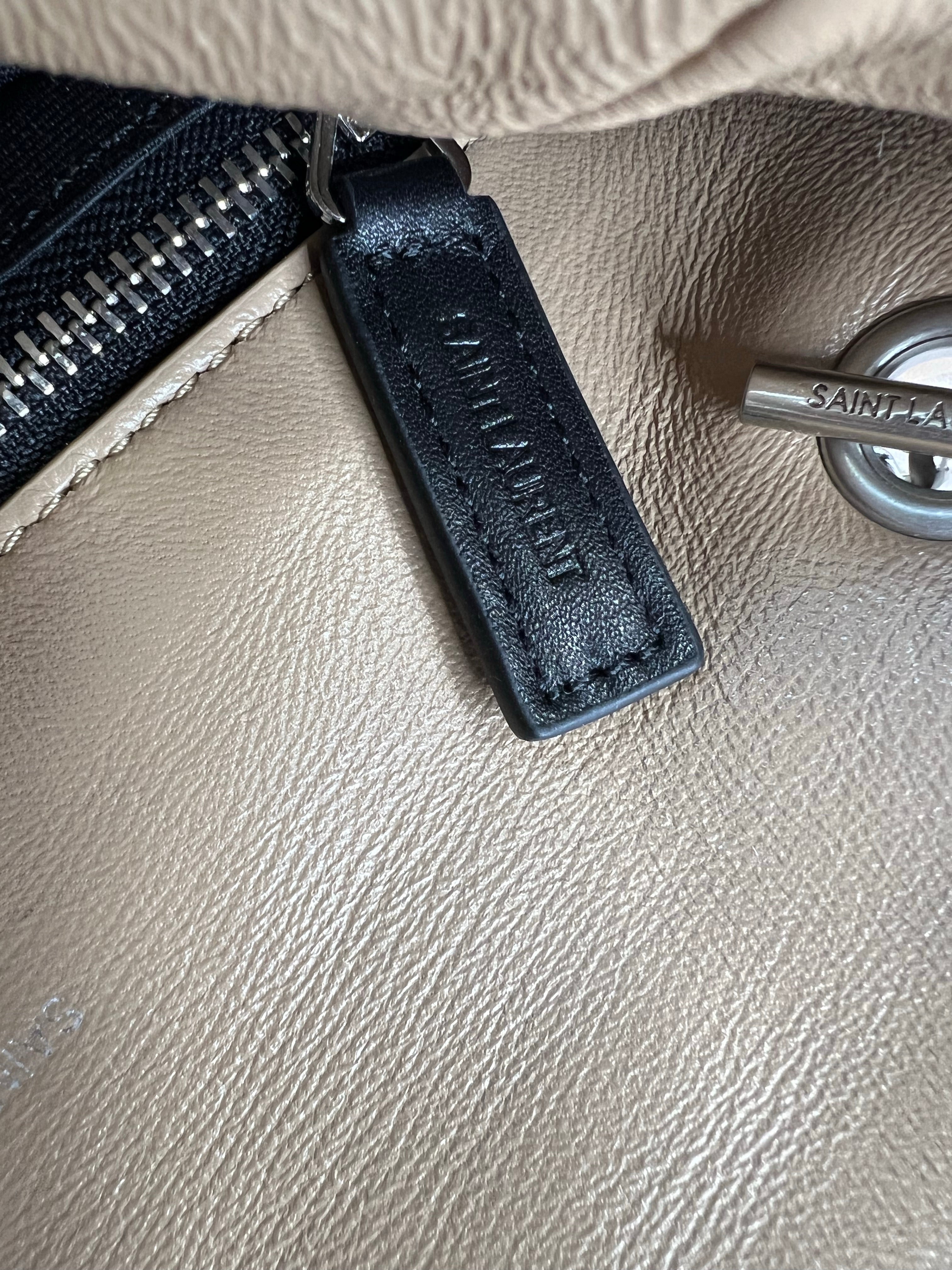 [TOP] Yves Saint Laurent YSL Loulou Puffer Mini Bag - Beige w SHW