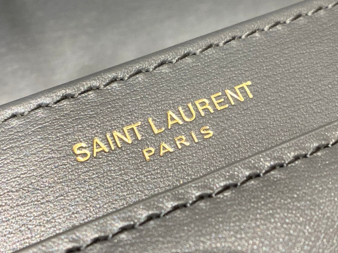 [TOP] Yves Saint Laurent YSL Solferino Medium Box Bag - Dark Grey